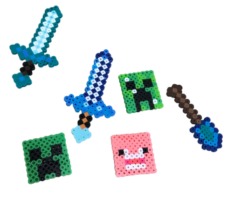 Bead crafts in Minecraft shapes