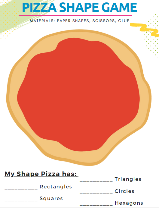 instruction sheet with pizza crust shape