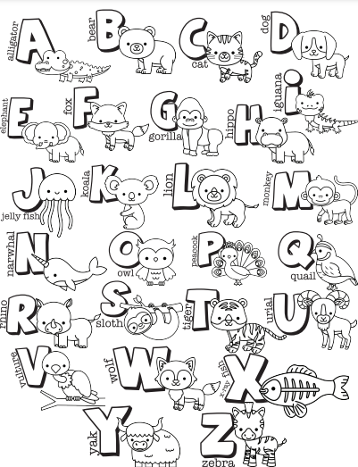 alphabet coloring sheet