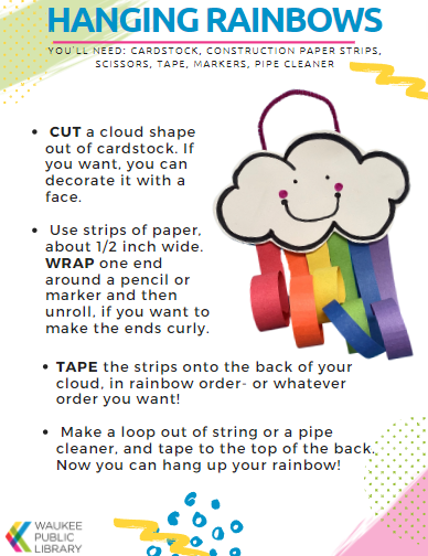 Instruction sheet with paper rainbow